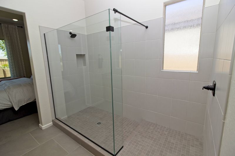 Corner Walk-in Shower with Matte Tiles